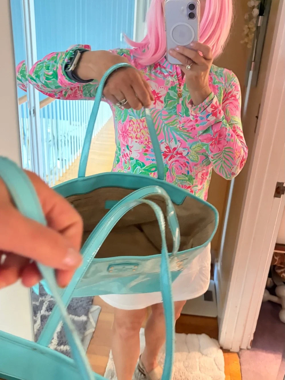 kate spade Aqua Perforated Leather Tote